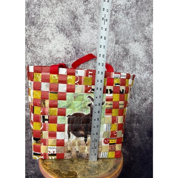 Martha's Bags Multicolor Basket Weave HandWoven Colorful Beach Tote Shopping Bag - Picture 8 of 15